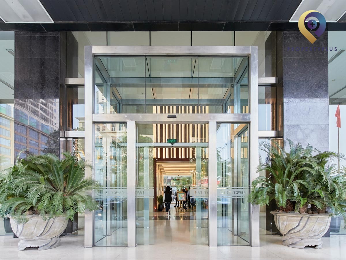 Modern lobby area of PVI Tower